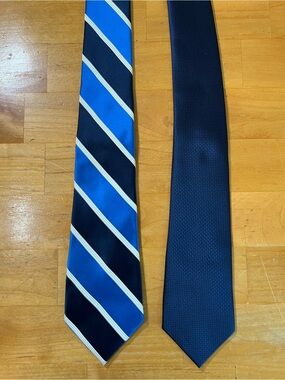Mens Tie Bundle WeiShang Blue Navy Striped Textured Office Wedding Ties